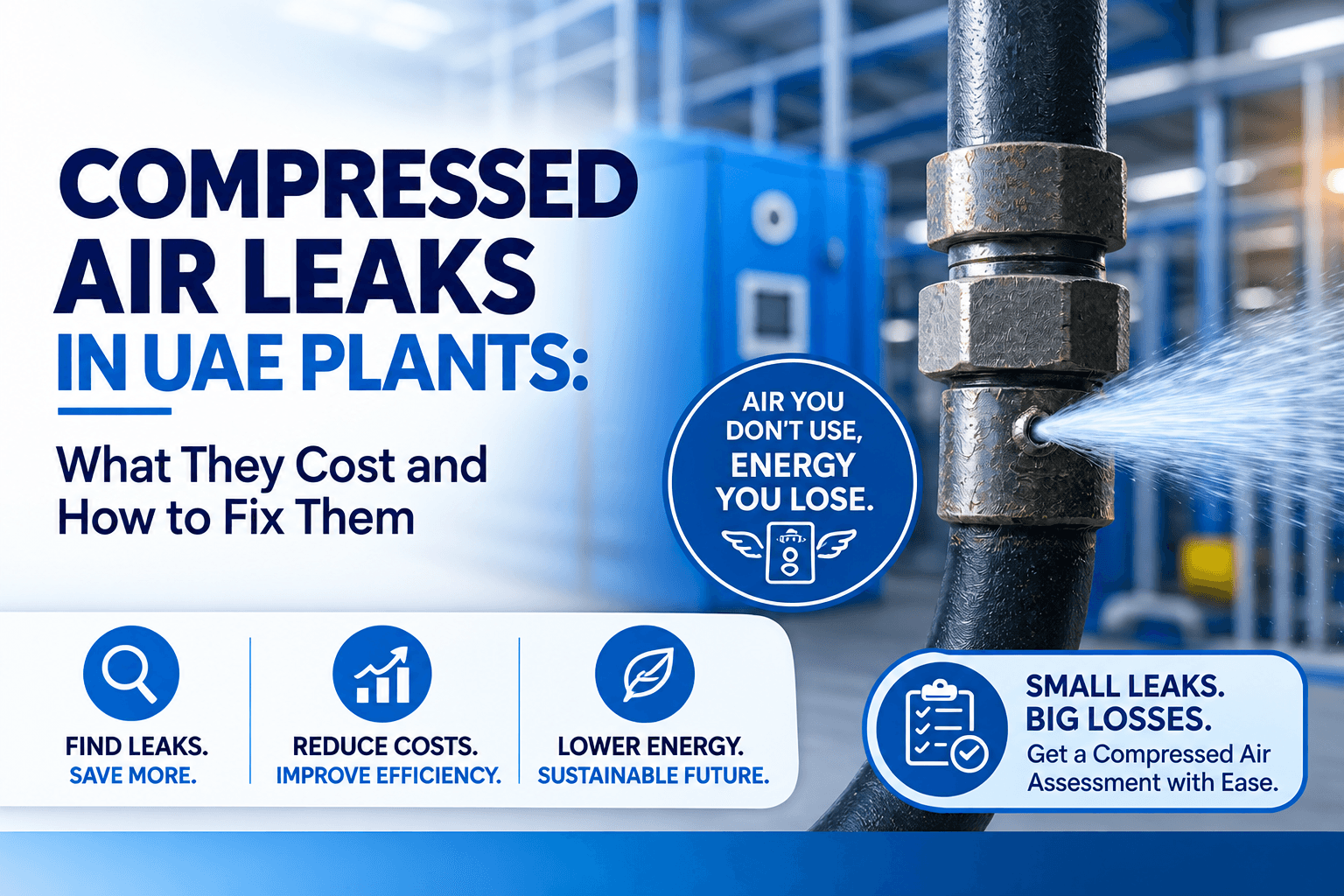 Compressed Air Leaks in UAE Plants: What They Cost and How to Fix Them
